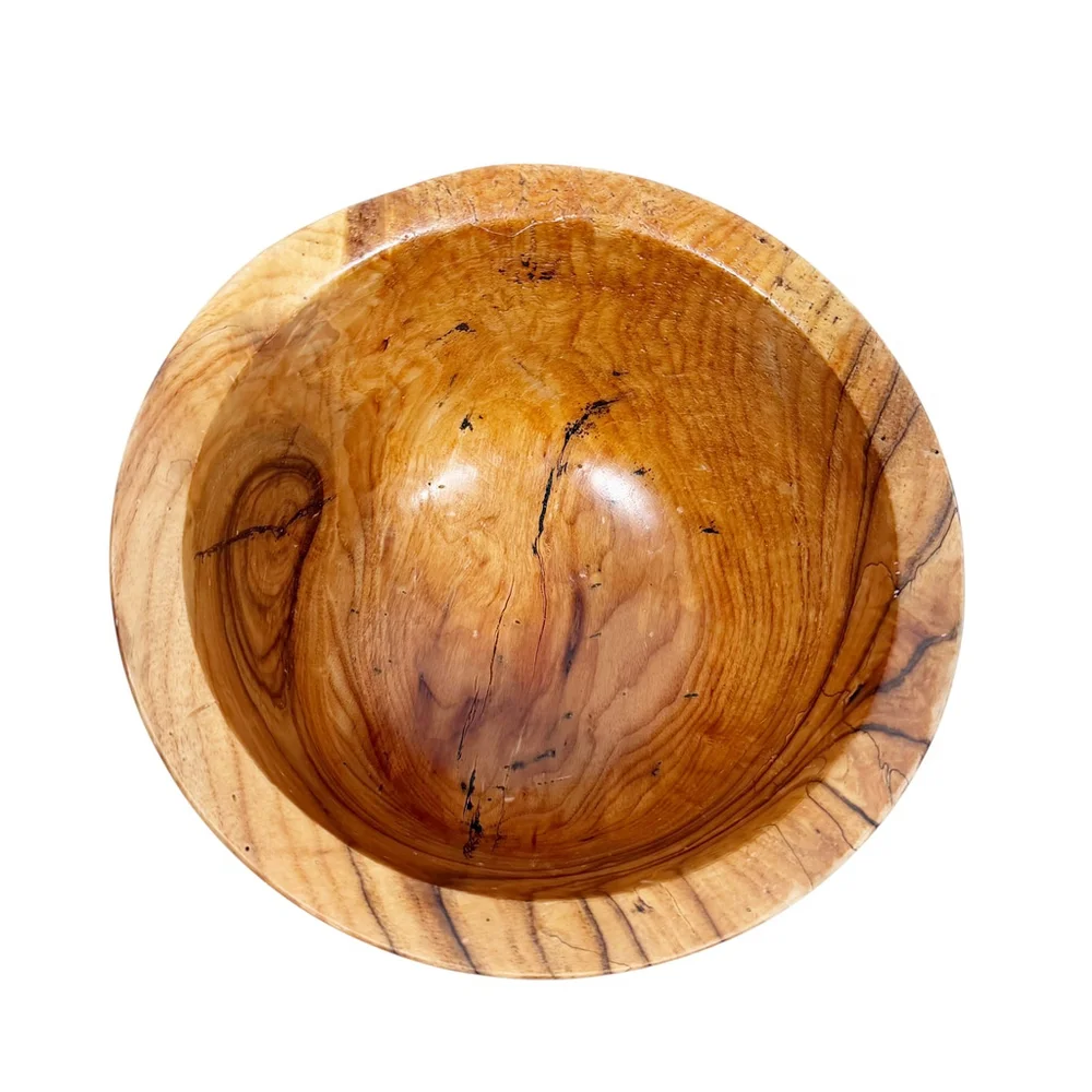 D. Rhudy Spalted Persimmon Wood Bowl Large Decorative Centerpiece Signed 7.5